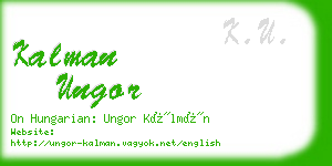 kalman ungor business card